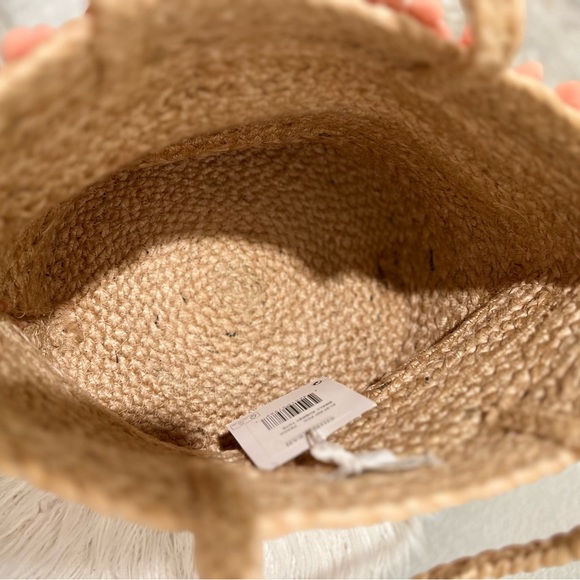 ⚜️💛⚜️Shiraleah Aubrey small pompom Jute Bag Bohemian - Picture 9 of 17